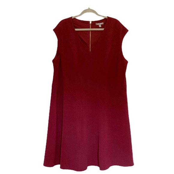 Roz & Ali Dresses & Skirts - Roz & Ali Burgundy Flowy Midi Dress Sz 24